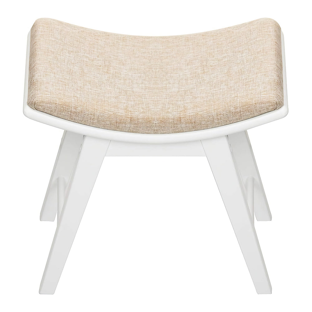 Modern Vanity Stool with Concave Seat, Black Wooden Makeup Chair, 300lb